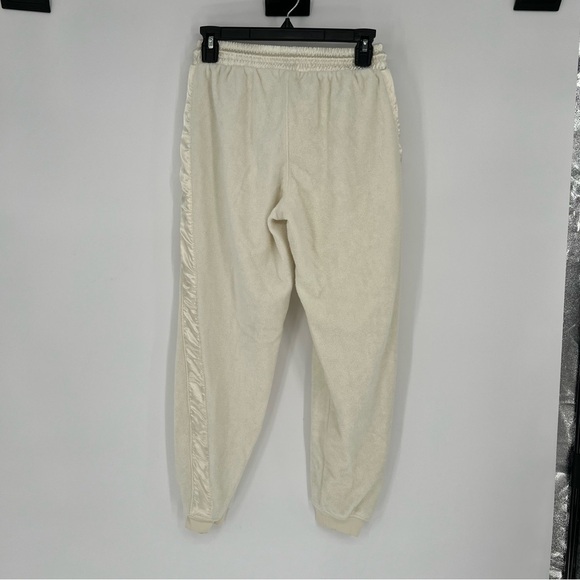 ATM Loop Cream Satin French Cotton Terry Pull-on‎ Chalk Jogger Track Pants - Picture 9 of 16